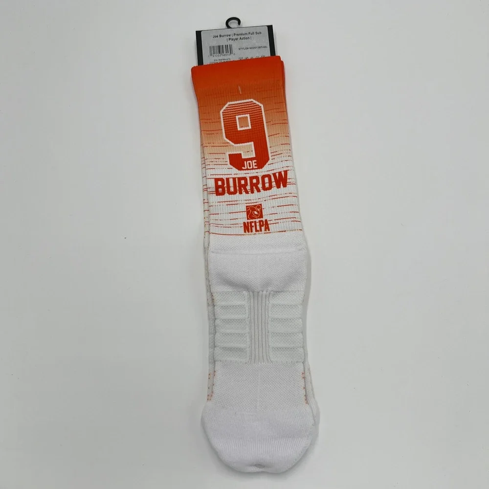 Strideline Joe Burrow Cincinnati Bengals NFL Crew Socks‎ Mens M/L NEW